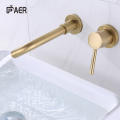 Modern Brushed Gold Wall-Mounted Double-Hole Faucet