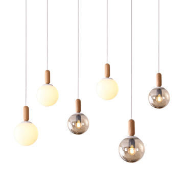 Lampe suspendue LEDER en bois