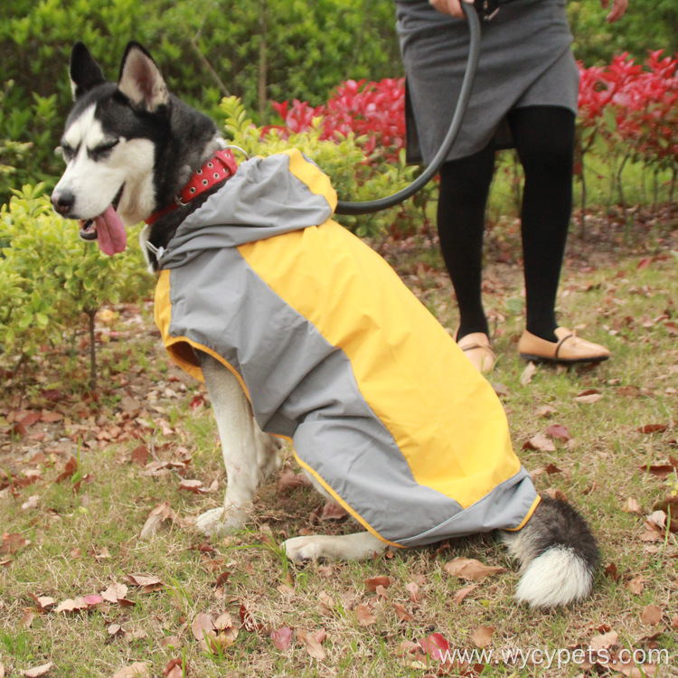 Outdoor Reflective Waterproof Large Dog Raincoat