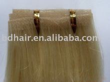 AAA quality PU skin human weft/ human hair/ brazilian hair
