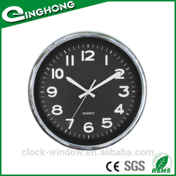 Round tempered glass wall clock for kitchen