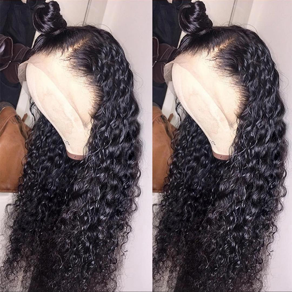Brazilian Virgin Raw Hair Curly Water Wave 150% 180% 200% Pre Plucked Bleached Knot Hair Wigs Human Hair HD Lace Front Wig