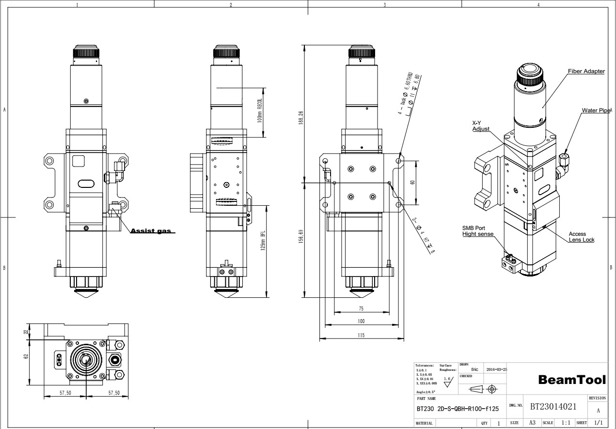 Raytools fiber laser head 1000w for cnc machine