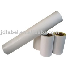 Vellum paper with glassine liner adhesive labels in rolls