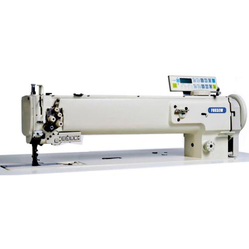 Máquina de coser de tapicería de cuero de alimentación compuesta de brazo largo con auto-recortador