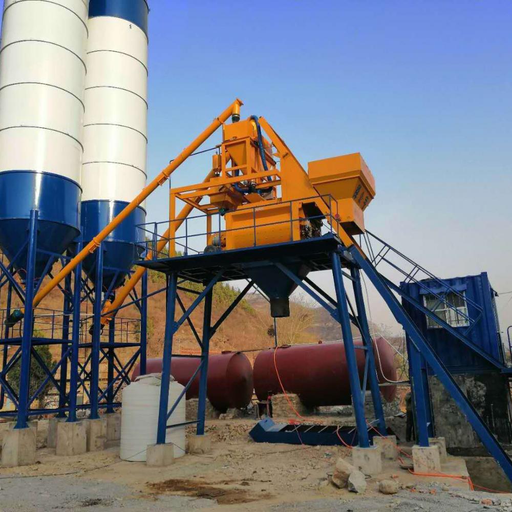Fully automatic floating cement concrete mixing plant HZS35