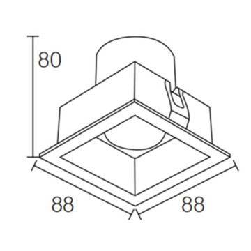 LEDER Square Dimbar 12W LED Downlight