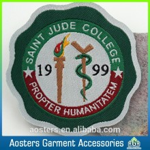 Custom china sew on cheap woven textile patches