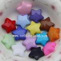 Lots Acrylic Opaque Colors Acrylic Star Beads with Drill Holes