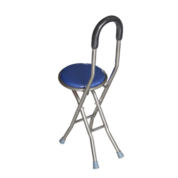 Foldable Walking cane seat chair with four legs