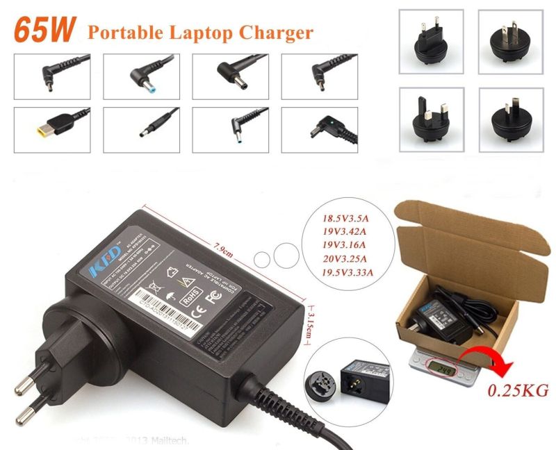 Exchangeable AC Plug Switching Power Adapter 19V 3.42A