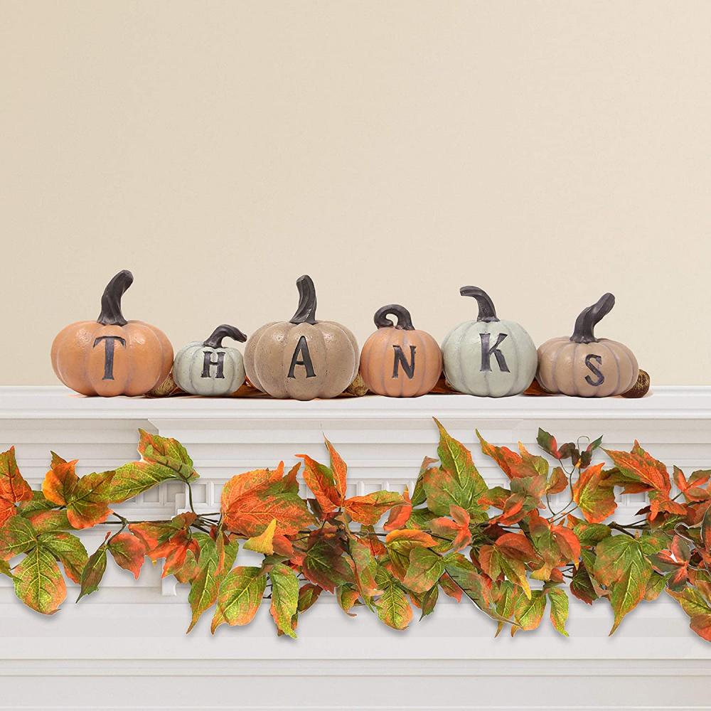 Acción de Gracias 6 PCS Palabas pintadas a mano Decoración de la casa de otoño