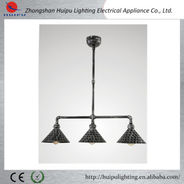 Traditional black mix silver water pipe head triple lantern pendant light