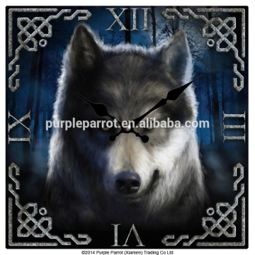 Haunting Wolf MDF Picture Clock