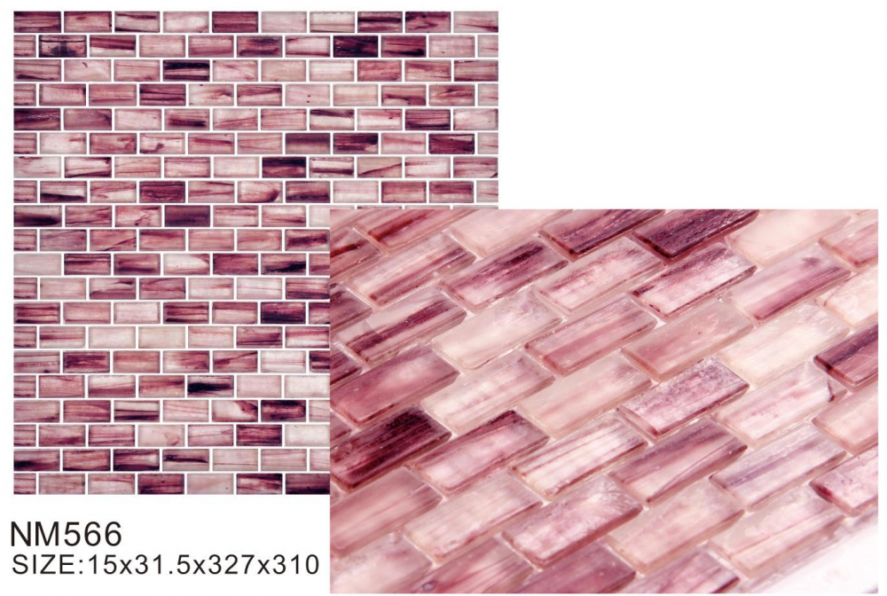 Preciosos azulejos de mosaico de vidrio fundido elegantes de color rosa