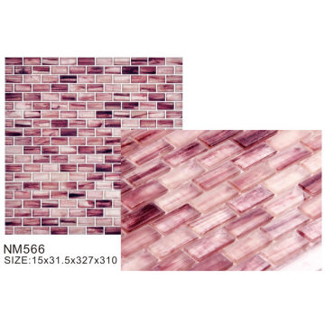 Gạch mosaic thủy tinh mờ màu hồng thanh lịch đáng yêu