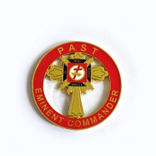 Freemason Knights Templar Car Emblem: 3" Round Past Eminent Commander Masonic KT Auto Emblem