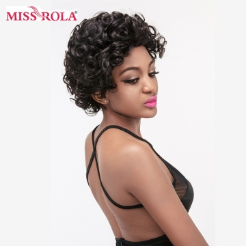 Wholesale Brazilian Cuticle Aligned Virgin Human Hair Burmese Afro Kinky Curly Wig Flower Curly Short Human Hair Wig