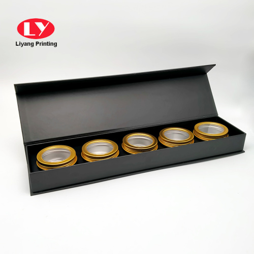 5Tea Cans Packaging Black Cardboard Paper Tea Box