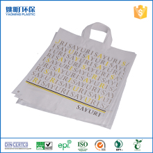 Customized size white biodegradable reusable flexi loop handle bag
