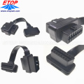 موصل محول التشخيص OBD2 كابل مسطح