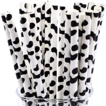 Cow Print Biodegradable Drinking Straws