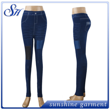 Slim patching legging jeans for women