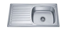 Single stainless steel sink with drainboard