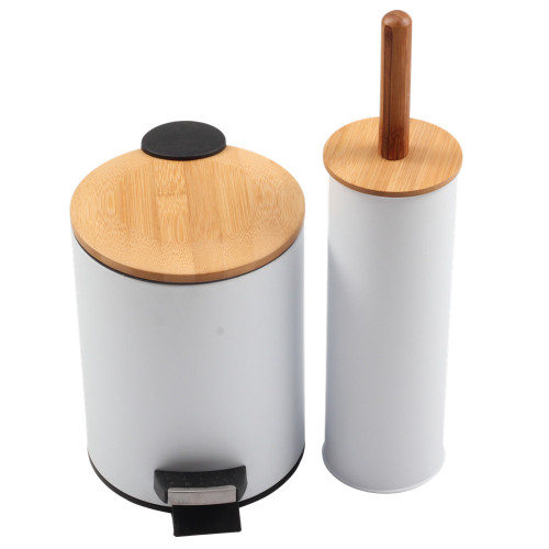 Pedal Bin withToiletBrush with Holder for Home