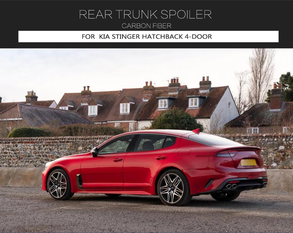 JCSPORTLINE Carbon Fiber Trunk Spoiler for Kia Stinger GT2 Hatchback 4-Door