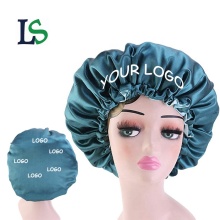 Custom LOGO Women's Hair Oil Care Bonnet Sleep Cap with Elastic Lace Band