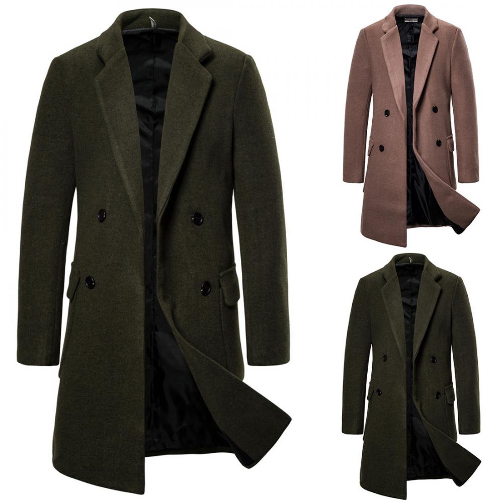 Wool Coat Mens Double Breasted