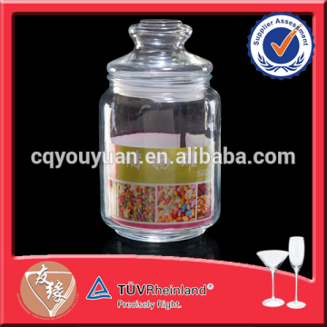Round 700ML Air Tight Glass Containers Glass Food Canister