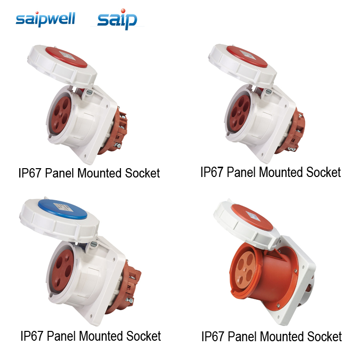 SAIPWELL IEC IP67 reefer container plug 4 pin industrial socket 400-450V 32A 4p