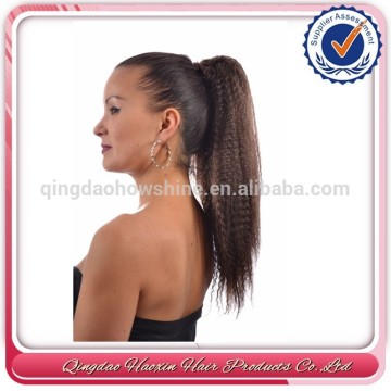 Yaki fake human hair drawstring ponytail