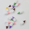 Newest Design Kawaii Cabochons White Bottle with Colorful Covers Cheap Resin Material Beads for DIY