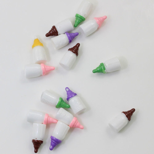 Νέο σχέδιο Kawaii Cabochons Λευκό μπουκάλι με πολύχρωμα εξώφυλλα Φτηνές ρητίνες Υλικές χάντρες για DIY