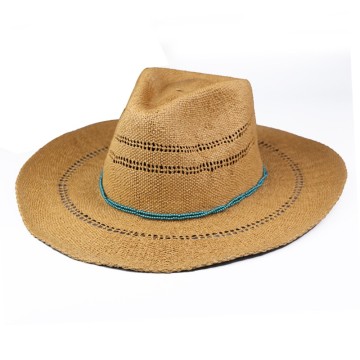 Wholesale Customized Logo Band Paper Straw Cowboy Hats