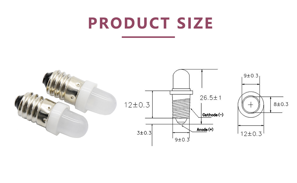 Size of Flashing LED slow flashing LED Mini bulb 806RGBWDE10IC36