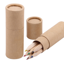 Custom Promotional Colored Pencil Set with Box - 6pcs Natural Colors