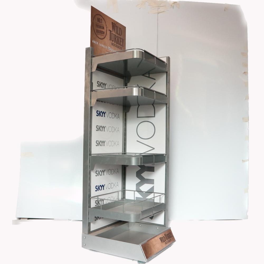 Two side panel advertise metal display rack