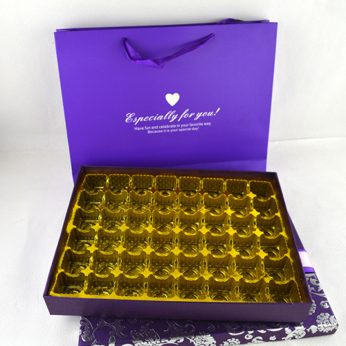 48Chocolate Packagingプラスチックトレイ付きの豪華な空の箱