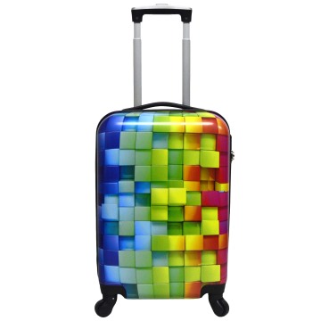3D Rainbow PC luggage set with normal accessories