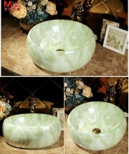 Factory Direct Luxury Bathroom Marble Jade Stone Washbasin Table Basin