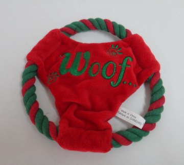 Red and green Frisbee toy