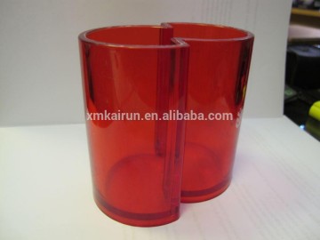 Red Color Round Shape acrylic pen holder/pen holder/table pen holder