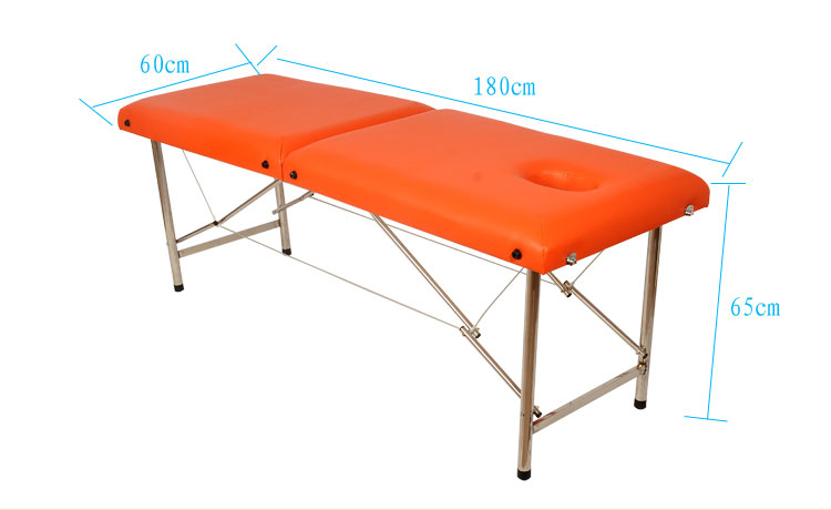 Portable massage table with PU surface and stainless steel structure