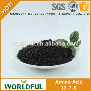 High concentrated black granular NPK 13-7-5 slow release organic fertilizer