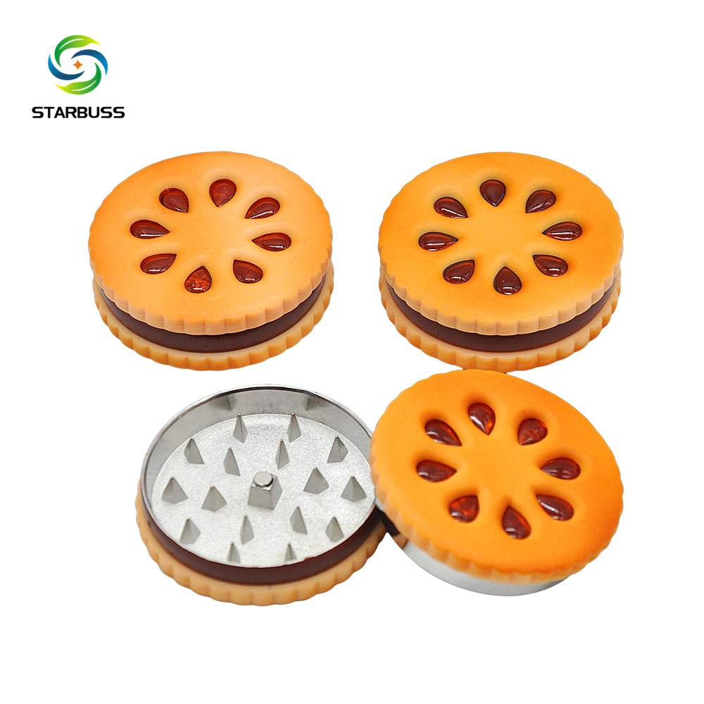 Portable Funny Cookie Shape Biscuit weed grinder herb Grinder zinc alloy 2 parts herb crusher Smoking Accessories