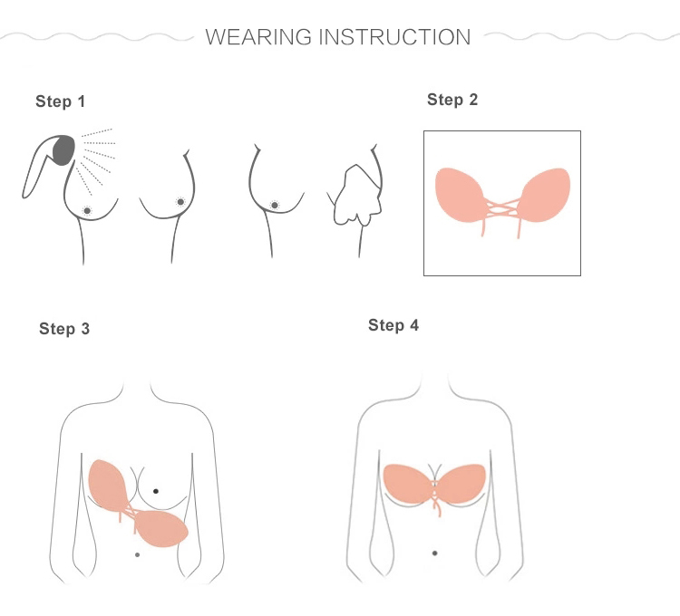 Women strapless bra-wearing instruction
